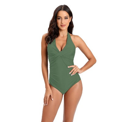 2024 green one piece swimsuit