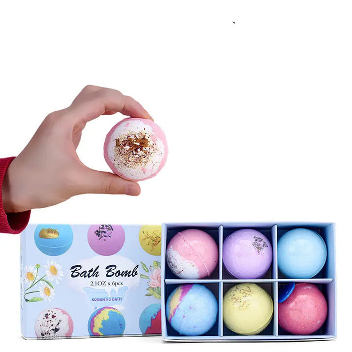 Colorful bath bomb set.