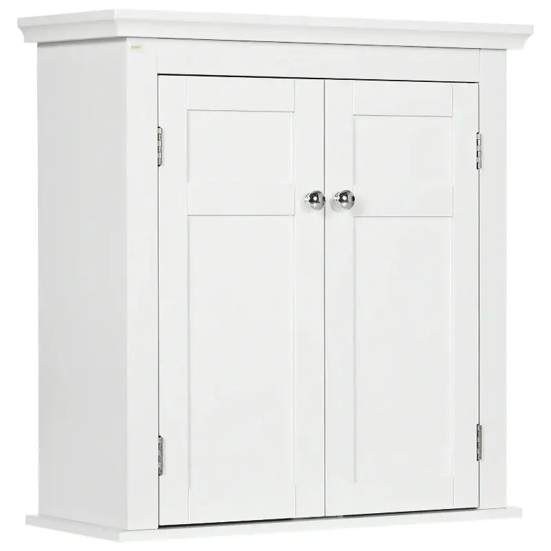 White double-door cabinet.