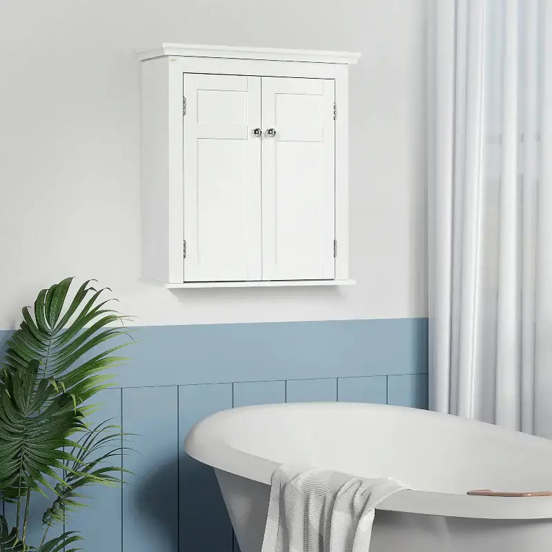 White wall-mounted cabinet.