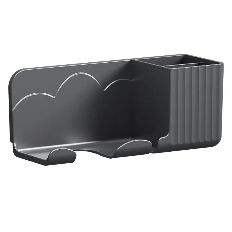 Gray wall-mounted organizer.