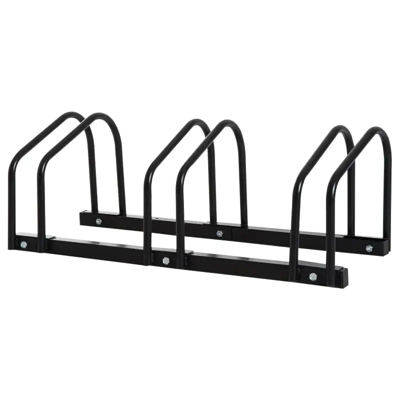 Black metal bike rack.