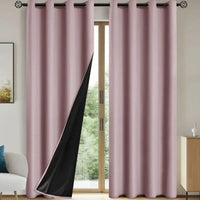 Mauve blackout curtains.
