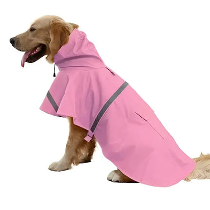 Pink dog raincoat.