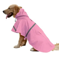 Pink dog raincoat.