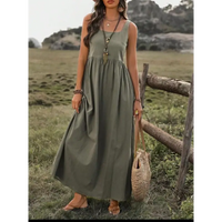 Olive green maxi dress.
