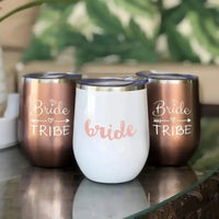 Bride-themed insulated tumblers.
