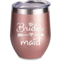 Rose gold bridesmaid tumbler.
