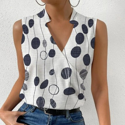 Casual Printed Summer V-neck Tank Top