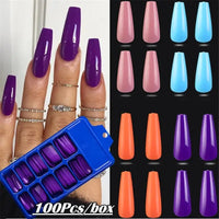 Colorful artificial coffin nails.