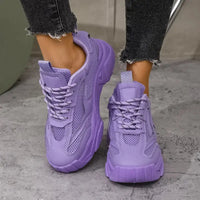 Lavender chunky sneakers.