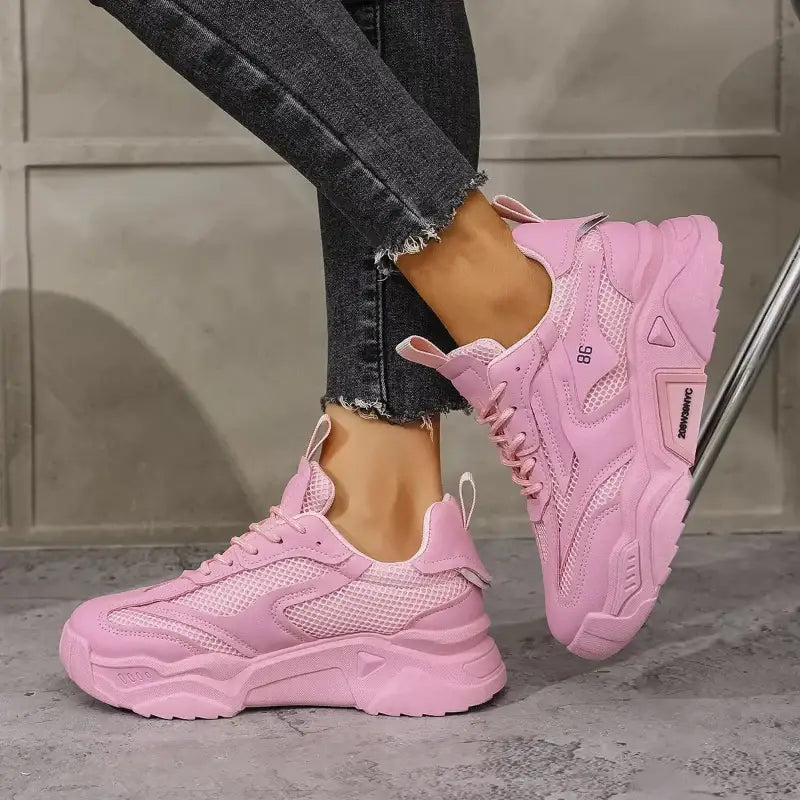 Pink chunky sneakers.