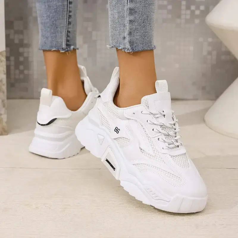 White chunky sneakers.