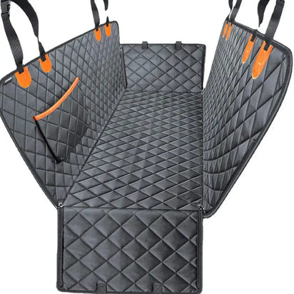 Quilted black car seat cover.
