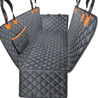Quilted black car seat cover.