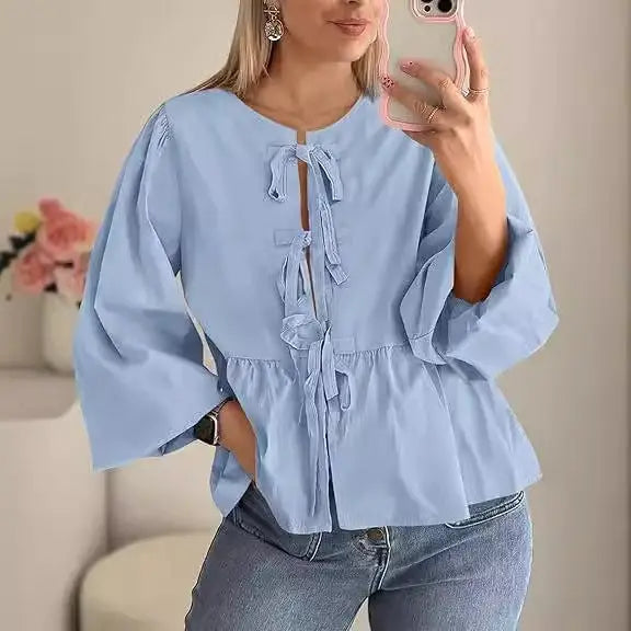 Casual Front Lace-up Top - sleek-selections