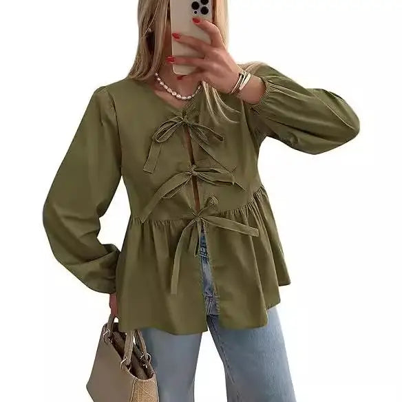 Casual Front Lace-up Top - sleek-selections