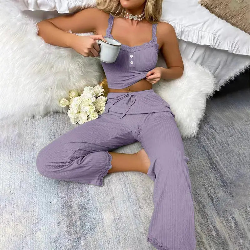 Lavender pajama set.