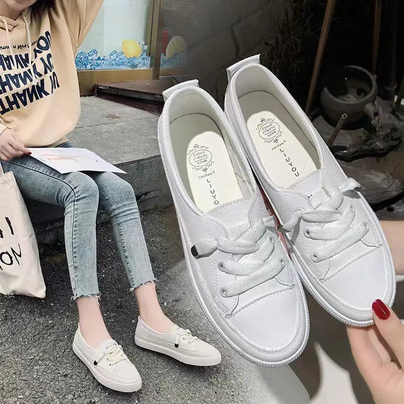 Casual Pu  Leather Sneakers - sleek-selections