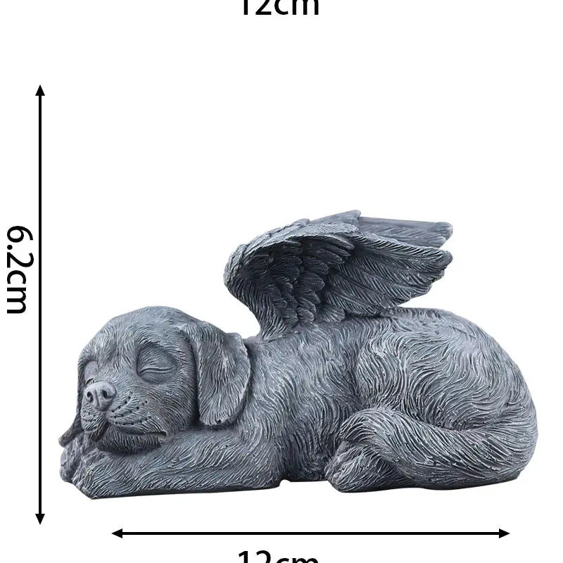 Sleeping dog statue with wings for Dod Angle Garden decorations and outdoor garden decorations