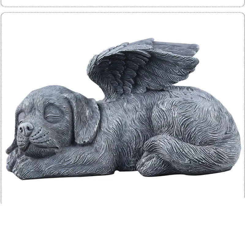 Sleeping dog statue with wings for Dod Angle Garden decorations, ideal for outdoor garden decor