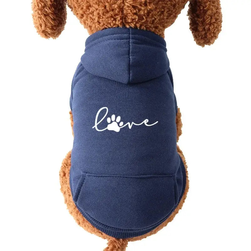 Blue dog hoodie.