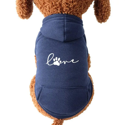 Blue dog hoodie.
