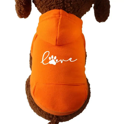 Orange dog hoodie.