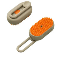 Two beige and orange pet grooming brushes for cat spray comb, perfect for grooming your cat