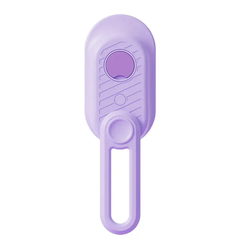 Lavender bottle opener with handle displayed with a Cat Spray Comb for grooming and spray needs