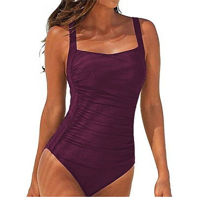 red wine one piece bathing suit