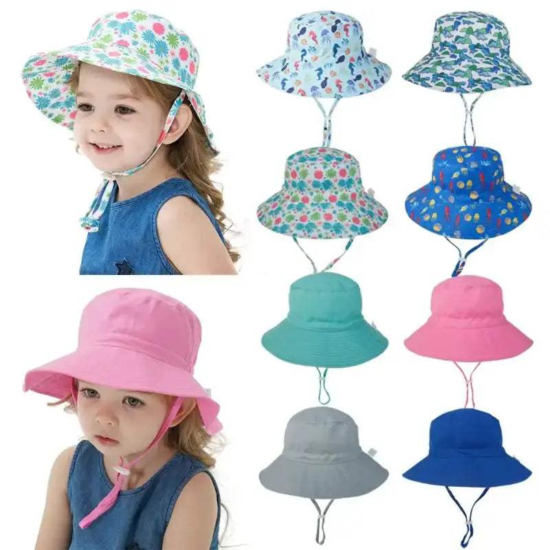 Assorted children’s sun hats.