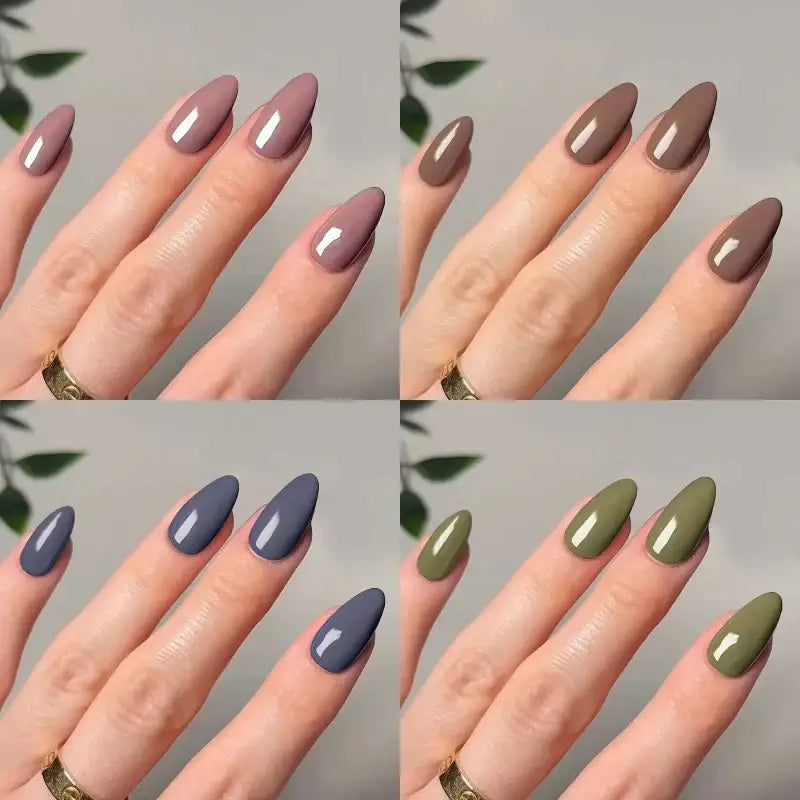 Classic Glossy Solid Color Long Pointed Fake Nails - sleek-selections