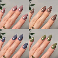 Classic Glossy Solid Color Long Pointed Fake Nails - sleek-selections