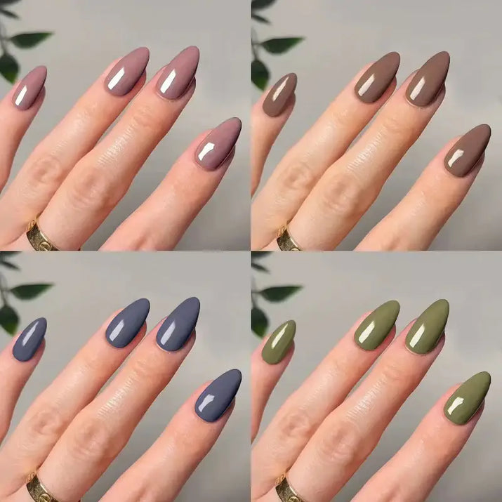 Classic Glossy Solid Color Long Pointed Fake Nails - sleek-selections