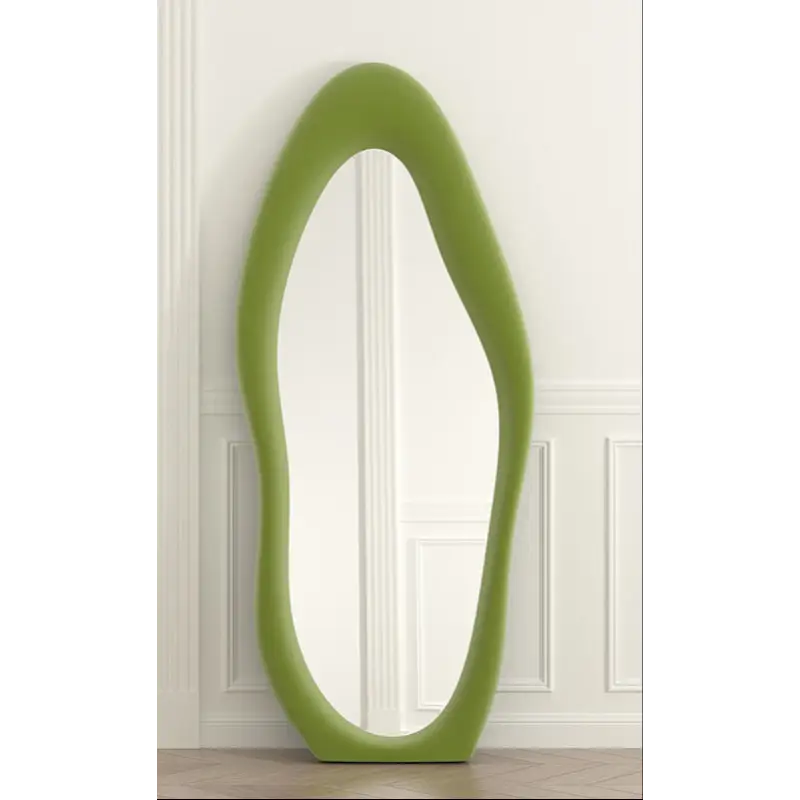 Asymmetrical green mirror.