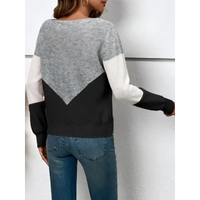 Color-blocked knit sweater.