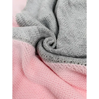 Pink and gray knitted fabric.