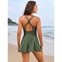 Olive green swim dress.