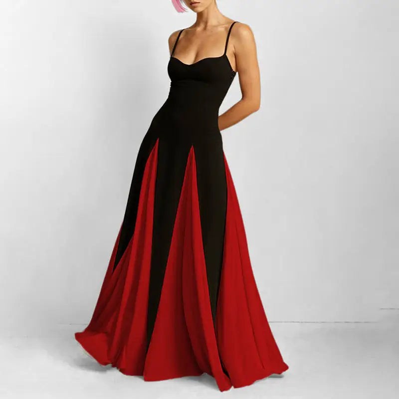 Black and red evening gown.