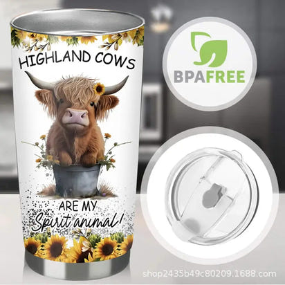 Highland cow tumbler.