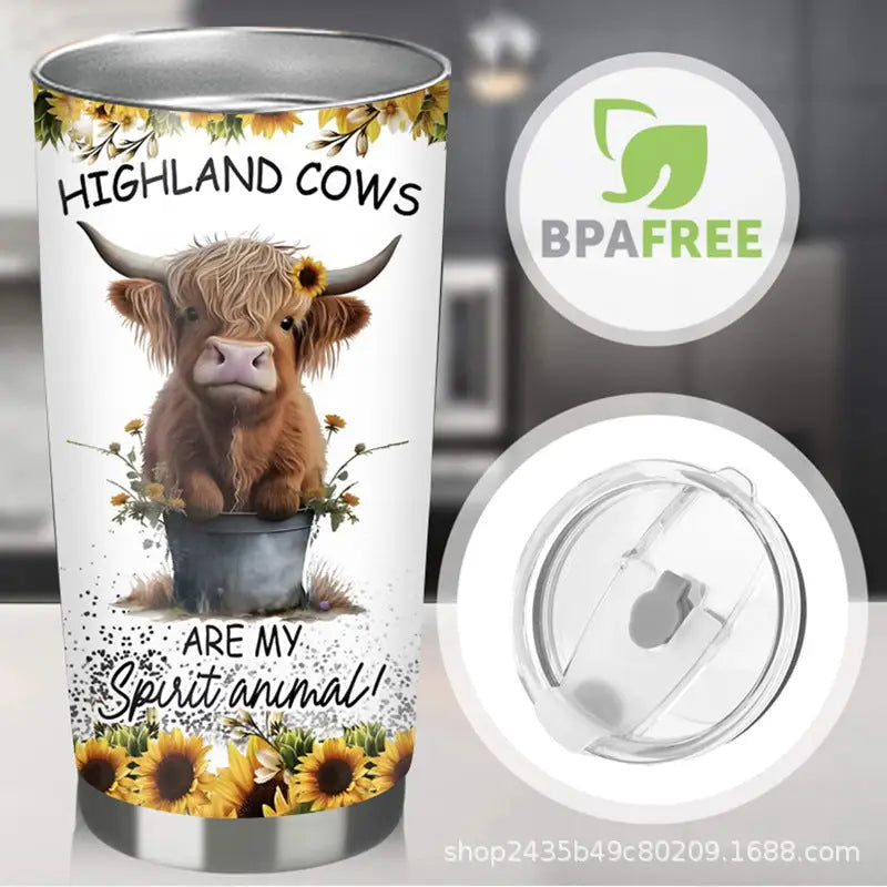 Highland cow tumbler.