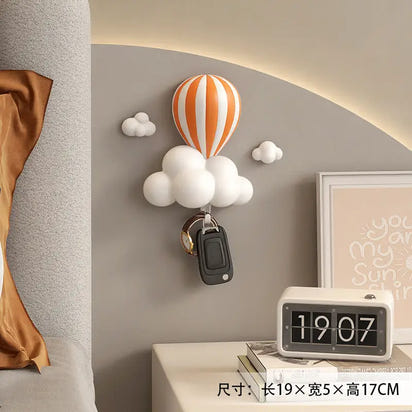 Hot air balloon cloud key holder.