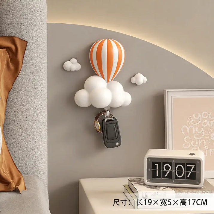 Hot air balloon cloud key holder.