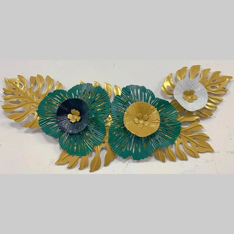 Metal floral wall art.