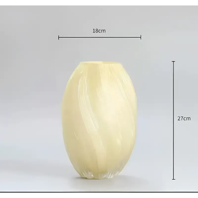 Wrapped, light yellow vase.
