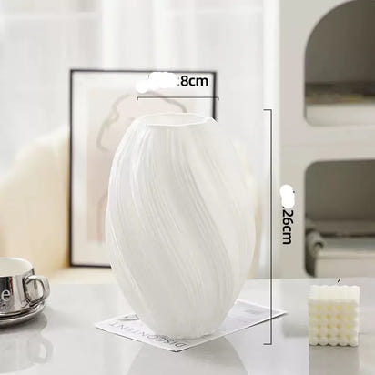 White textured vase.