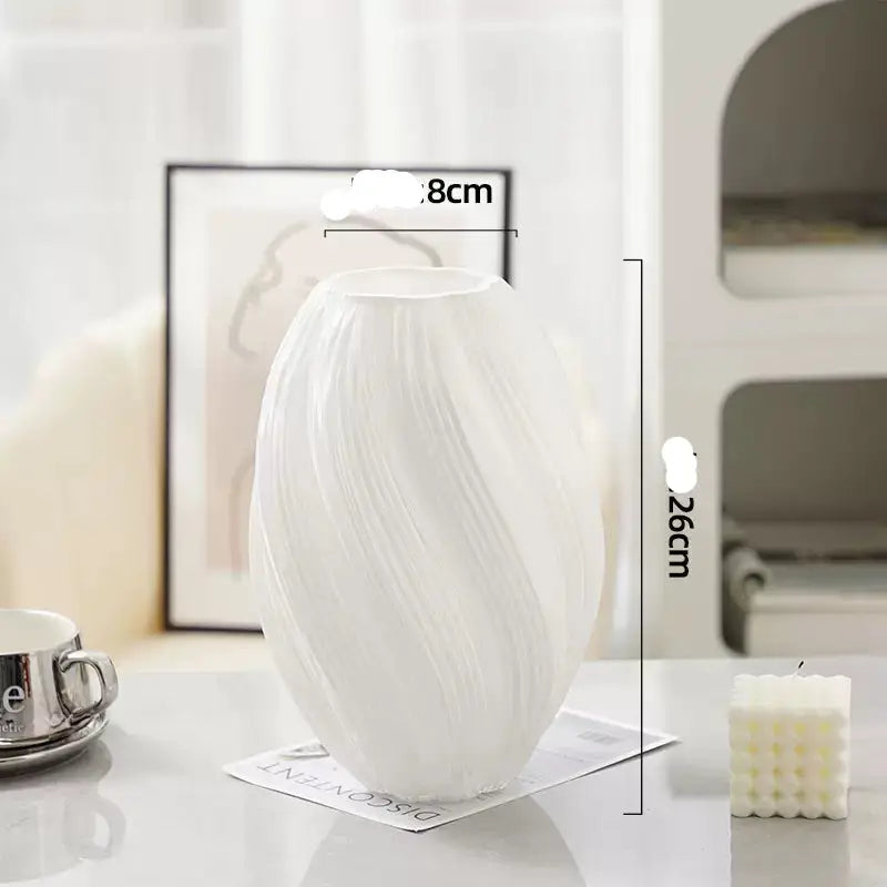 White textured vase.