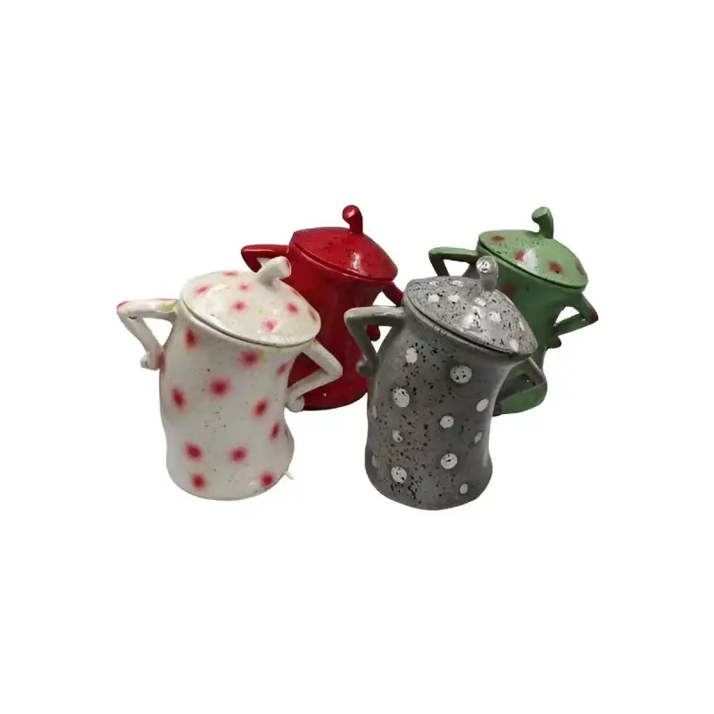 Colorful ceramic storage jars with lids for creative storage and organization
