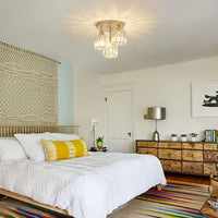 Crystal flush mount ceiling light.